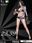 Download mobile theme Girls clock anim