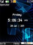 Download mobile theme blue weve with clock