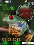 Скачать тему Frog Dual Clock With Cool Icons