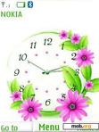 Download mobile theme Flowers Clock With Cool Iconss