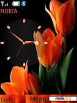 Download mobile theme Tulips Clock