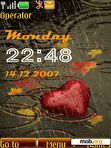 Download mobile theme heart autumn clock anim