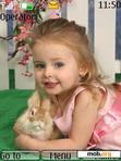 Скачать тему cute girl with bunny