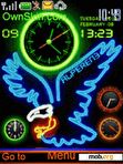 Download mobile theme neon clock