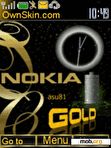 Download mobile theme NOKIA GOLD CLOCK