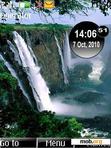 Download mobile theme waterfall with clock