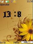 Download mobile theme Yellow Flower Clock