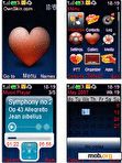 Download mobile theme red heart in blue