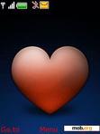 Download mobile theme red heart in blue (3rd)