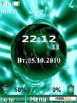 Скачать тему Turquoise sphere clock date