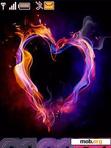 Download mobile theme Fire color heart