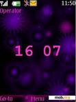 Download mobile theme purple sparkle clock