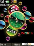 Download mobile theme Nokia dual clock