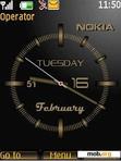 Download mobile theme Darkgold Nokia clock