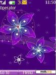 Download mobile theme purple flower clock