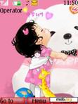 Download mobile theme Animated Girl N Bear