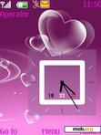 Download mobile theme Pink heart clock