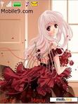 Download mobile theme red anime girl