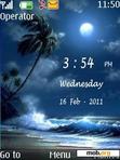 Download mobile theme Beach Moonlight Clock