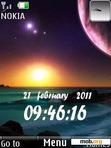 Download mobile theme Space Clock