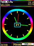 Download mobile theme Rainbow Clock Animation