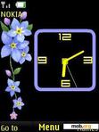 Download mobile theme Blue Flower And Clock