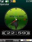 Download mobile theme green clock