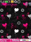 Скачать тему pink skulls and hearts