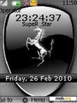 Download mobile theme Ferrari clock