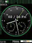 Download mobile theme analog clock  green animated