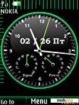 Download mobile theme analog clock  green animated ru