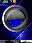 Download mobile theme blue analog clock