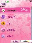 Download mobile theme Pink Flower Clock