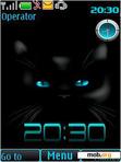 Download mobile theme cat blue clock