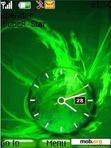 Download mobile theme Green clock