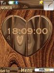 Download mobile theme Wooden Heart Clock