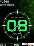 Download mobile theme Green analog clock