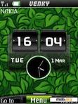 Скачать тему Green design clock