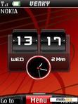 Download mobile theme red elegant clock