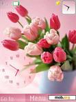 Download mobile theme Flowers Clock