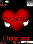 Download mobile theme Heart Clock With Icons