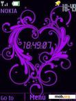 Download mobile theme Purple Heart Clock