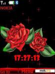 Download mobile theme Red Rose Clock