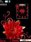 Скачать тему Red Flower Clock With Icons