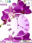 Download mobile theme Flowers Clock