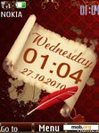 Download mobile theme clock red