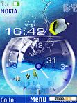 Download mobile theme clock aquarium animated