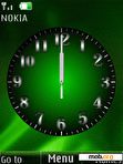 Download mobile theme Analog clock green anim