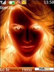 Download mobile theme Fire Woman Face