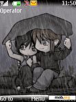 Download mobile theme Rain Love Couple